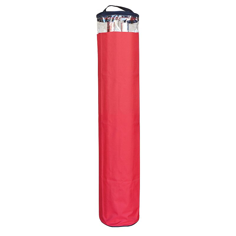 41 Red and Clear Zip Up Christmas Gift Wrap Storage Tube Bag - Holds 15-20 Rolls