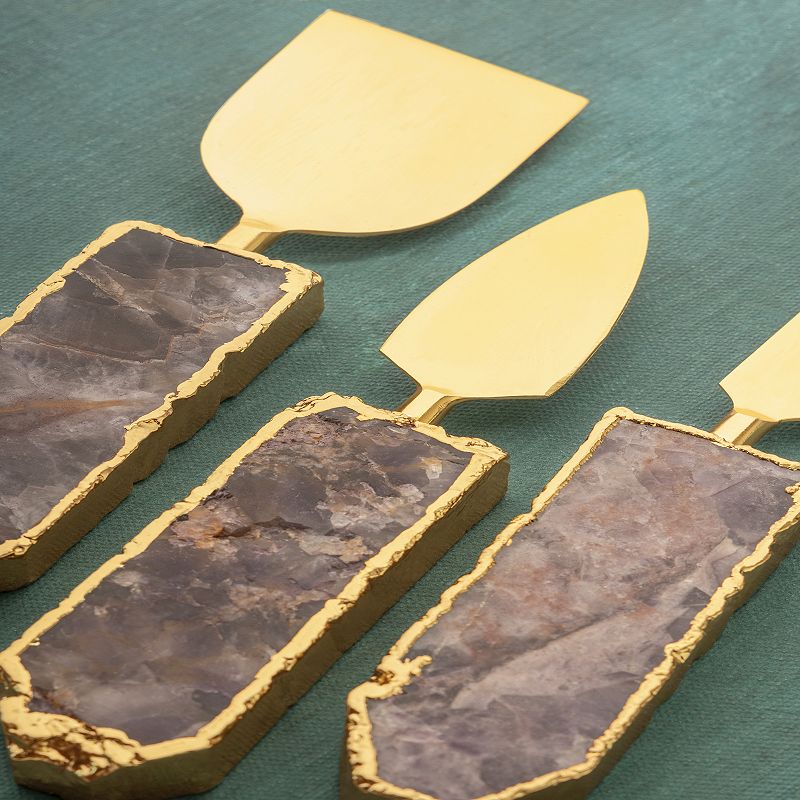 Brittany Amethyst Cheese Knives， Set of 3