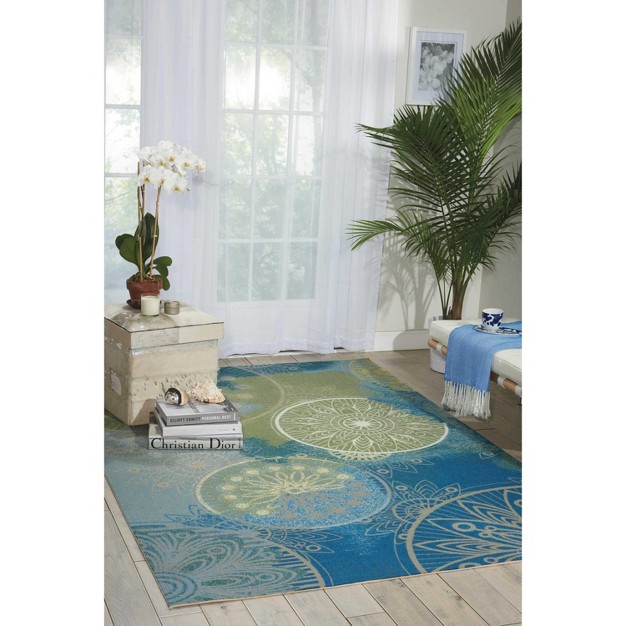 Nourison Home amp Garden Blue Indoor outdoor Area Rug Rs092