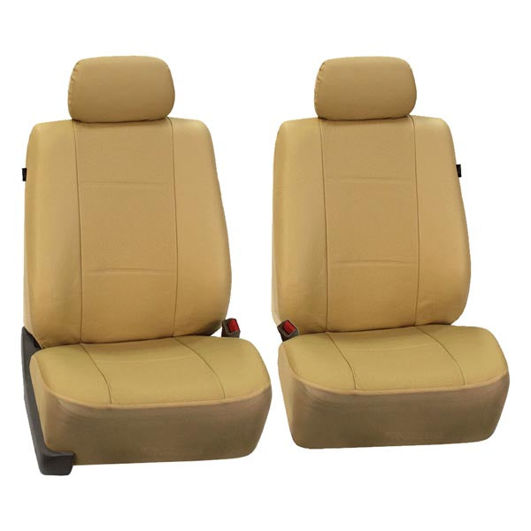 FH Group AFPU007BEIGE115 Beige Leatherette Full Set Car Seat Covers with Air Freshener