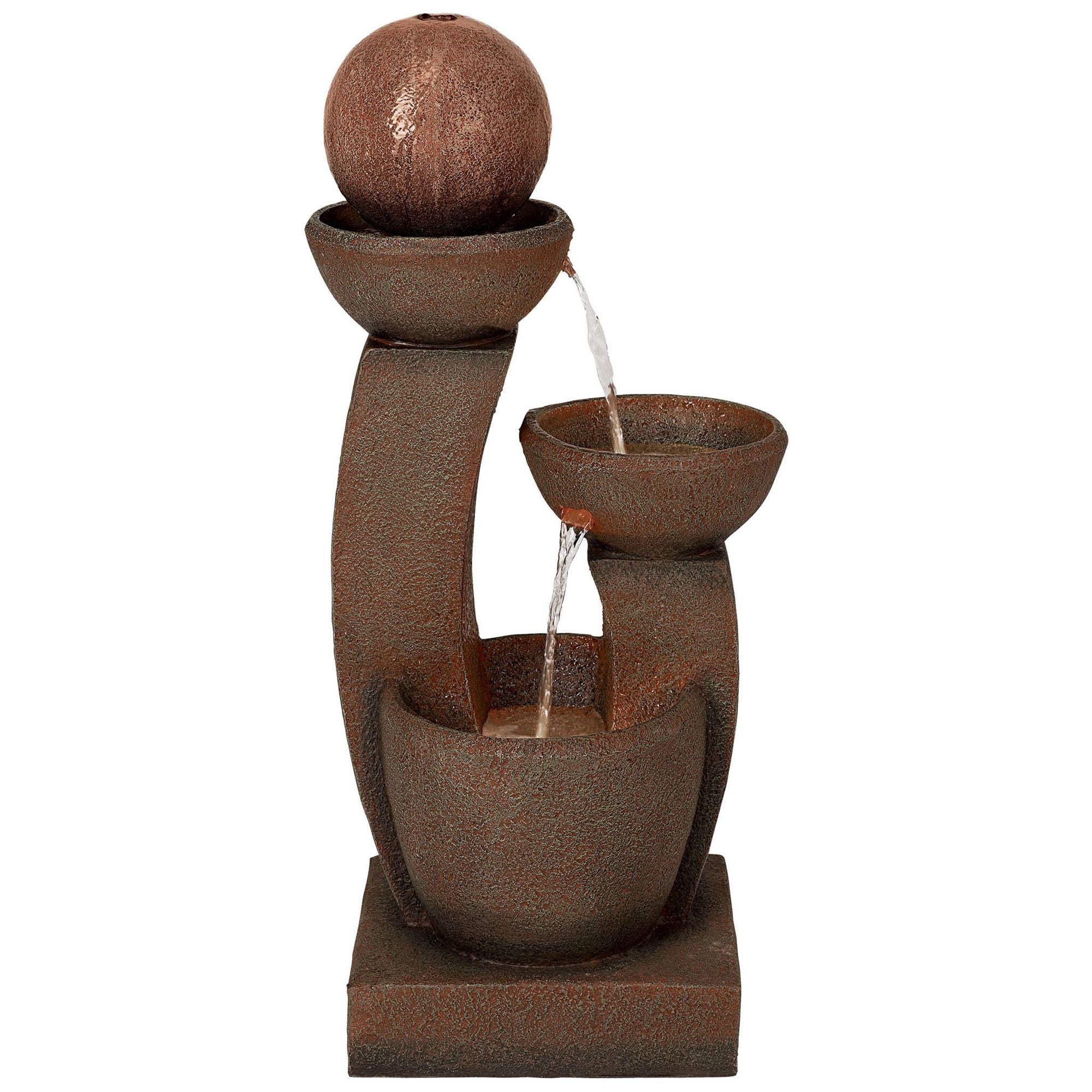 John Timberland Modern Zen Outdoor Floor Water Fountain with Light LED 31