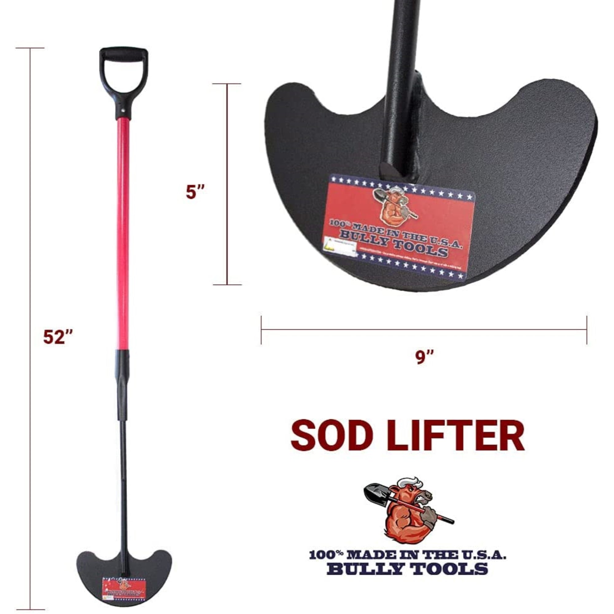 Bully Tools Sod Lifter with Fiberglass Handle and Poly D-Grip