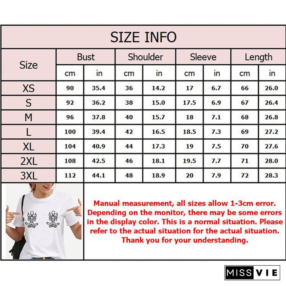 Women's Summer Funny Short Sleeved T-shirts Casual Crew Neck Tees Top Women Clothes Solid Color Shirts