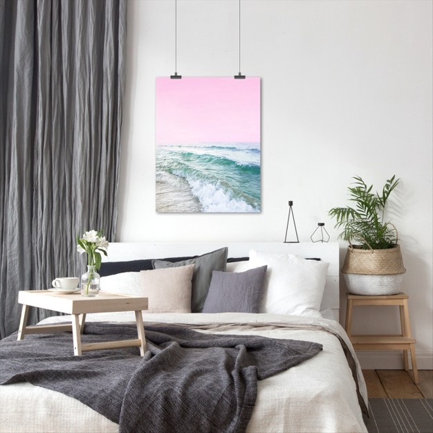 Americanflat Coastal Pink Sky Ocean By Sisi And Seb Poster Art Print