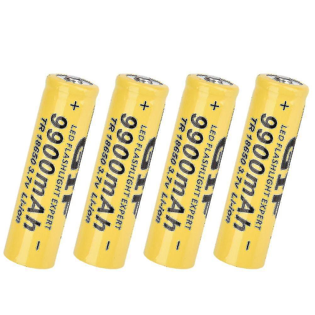 4pcs Flash Gif 9900mah 18650 Recharable Yellow