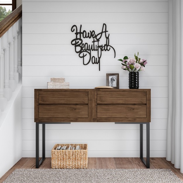 Hastings Home Have A Beautiful Day Decorative 3d Word Art Wall Sign Dark Brown