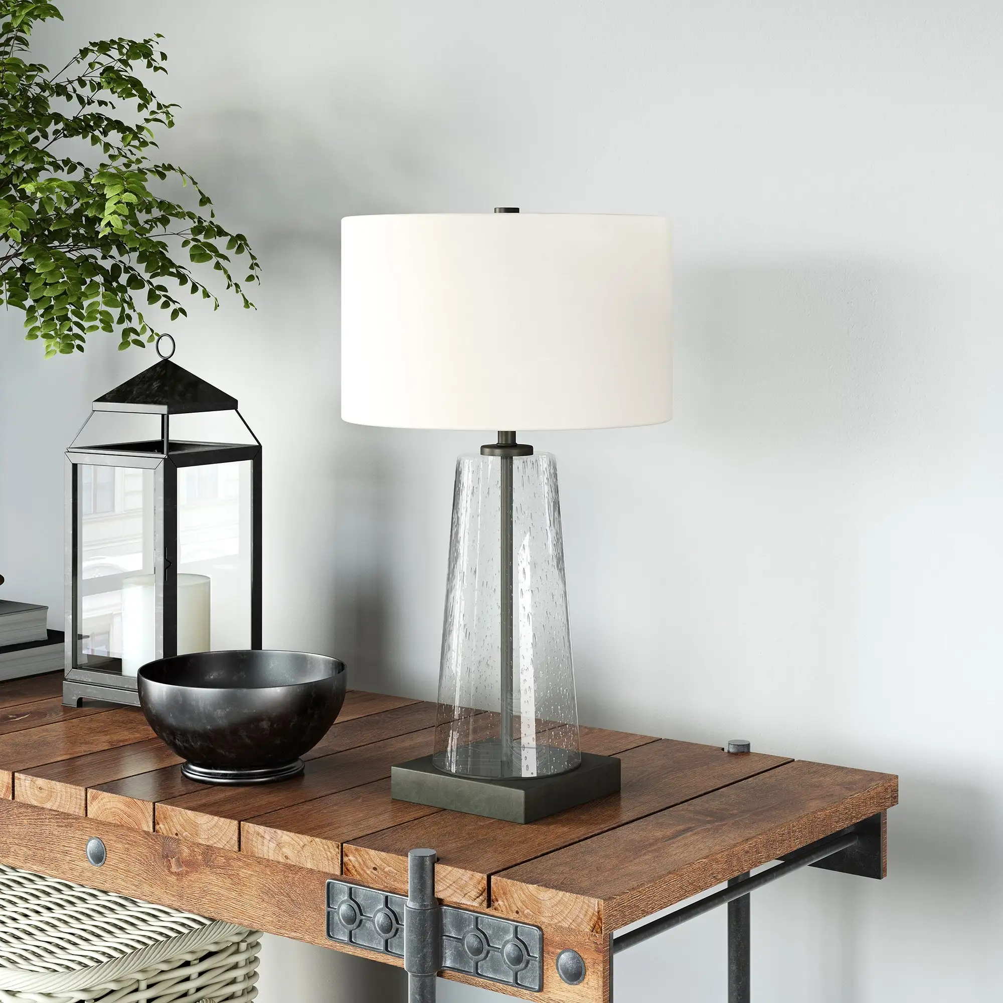 Dax Tapered Seeded Glass Table Lamp