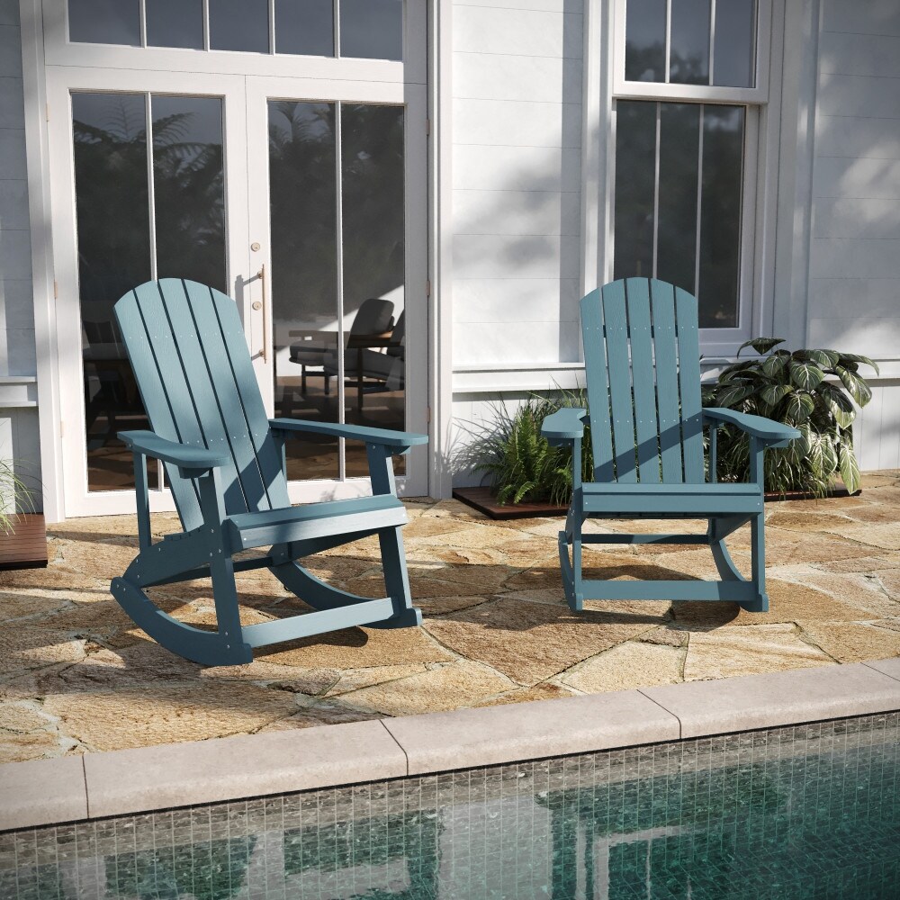 Adirondack Poly Resin Rocking Chairs for Indoor/Outdoor Use   2 Pack