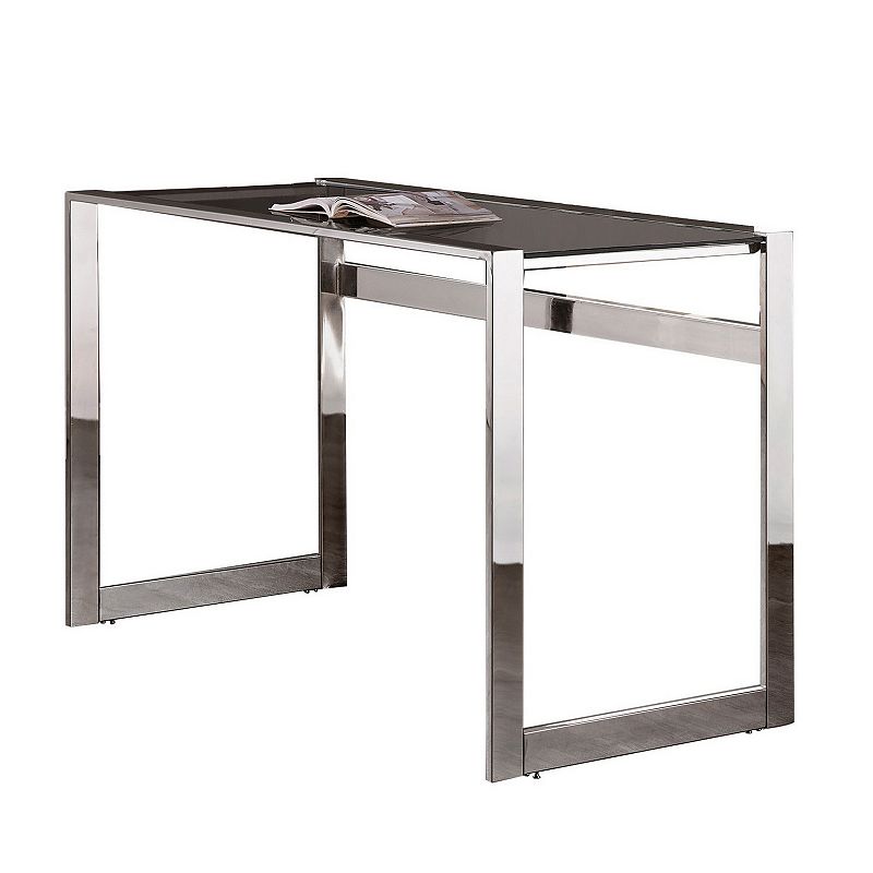 Elegantly Charmed Metal Writing Desk， Silver