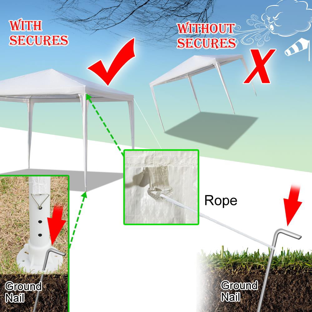 Zimtown 10'x10' Wedding Party Canopy Tent,3 Removable Sidewalls with Windows, Great for Outdoors