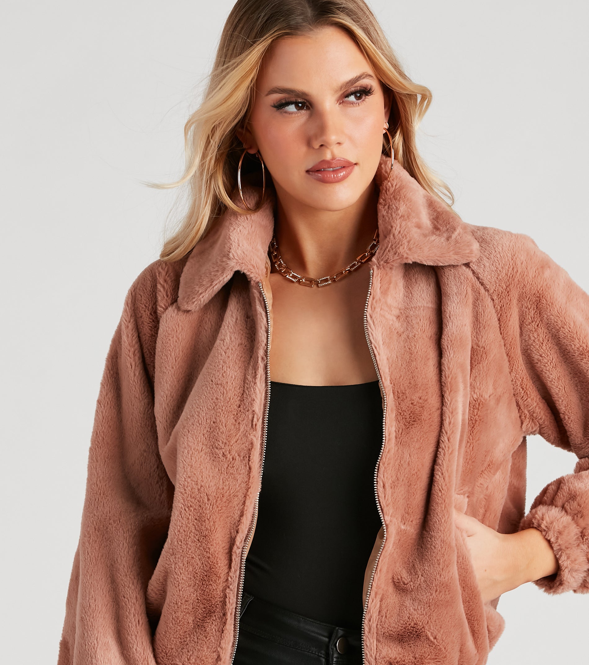 Cuddle Up Faux Fur Bomber Jacket