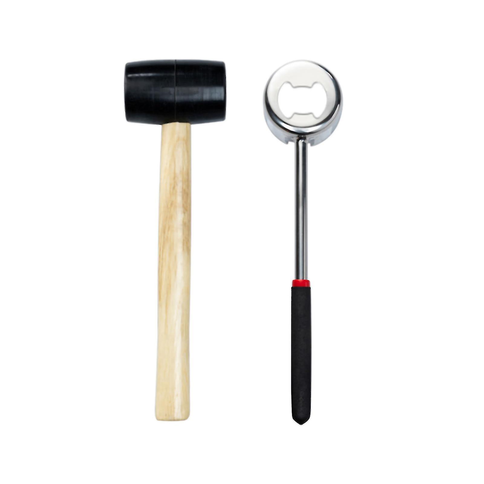 Coconut Opener Tool Set Stainless Steel Coconut Breaker with Rubber Hammer for Young Coconut(Opener Hammer )