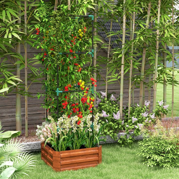 X 24 quot X 11 75 quot Galvanized Planter Box W Tomato Cage Open Bottom For Climbing Vines