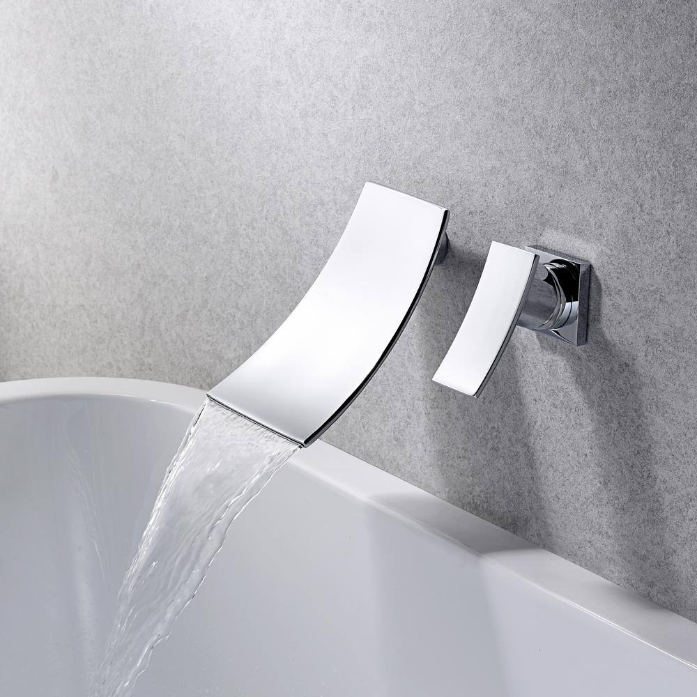 SUMERAIN Modern Single Handle Wall Mounted Bathroom Faucet in Chrome S1364CW-HD