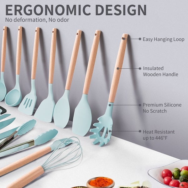 19-piece Non-stick Silicone Assorted Kitchen Utensil Set