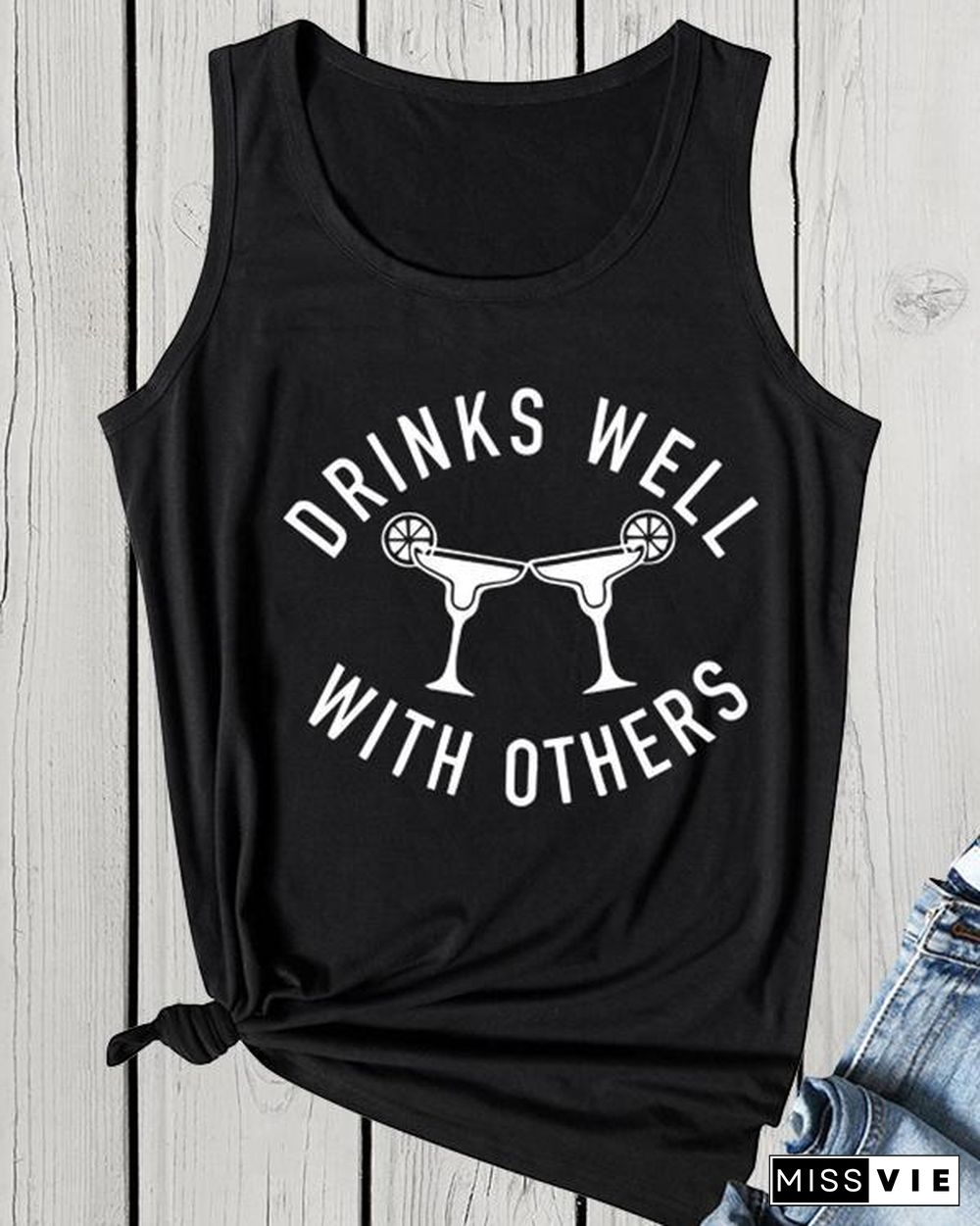 Drinks Well With Others Casual Tank Tops