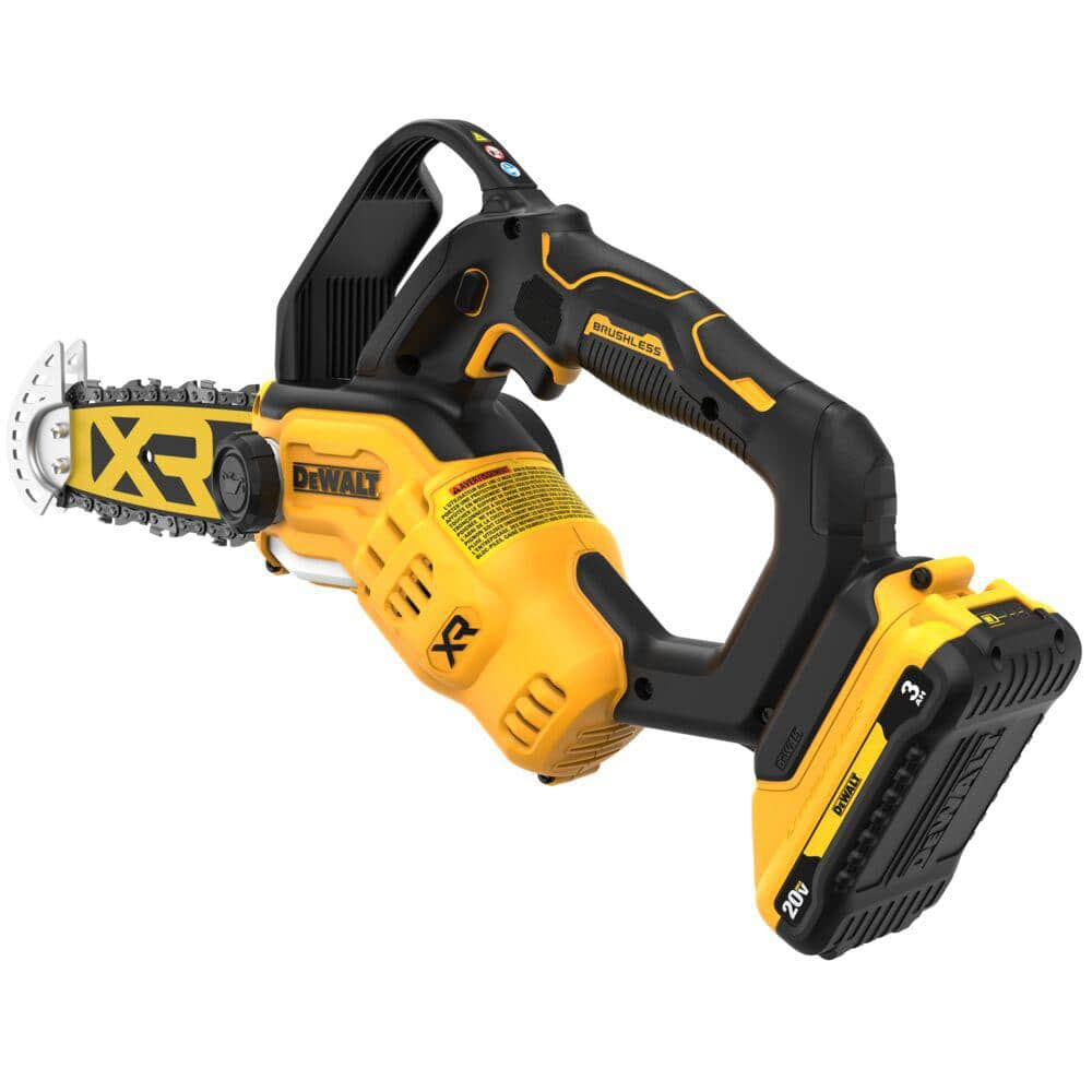 DEWALT DCCS623L1 8 in. 20-Volt Lithium-Ion Pruning Electric Battery Chainsaw Kit with 3Ah Battery and Charger