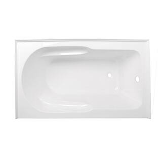 Kingston Brass Aqua Eden Margaret 60 in. Acrylic Right-Hand Drain Rectangular Alcove Bathtub in White HHVTAP603022R