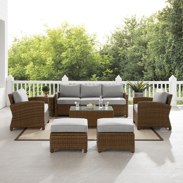 Crosley Bradenton 7Pc Outdoor Wicker Sofa Set