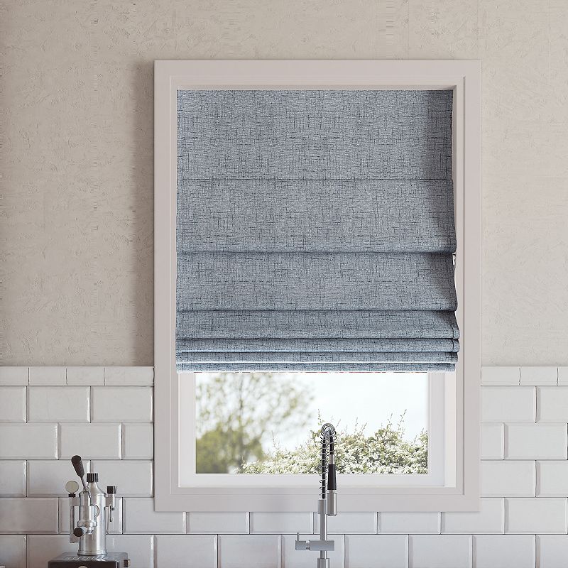 Sun Zero Somerton Textured 100% Blackout Cordless Roman Shade 64 Length