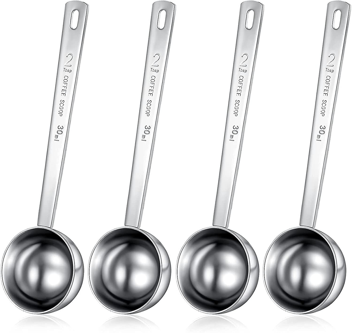 4 Pieces 30 Ml Stainless Steel Coffee Scoops With Long Handle， 2 Tablespoon Long Handle Spoon