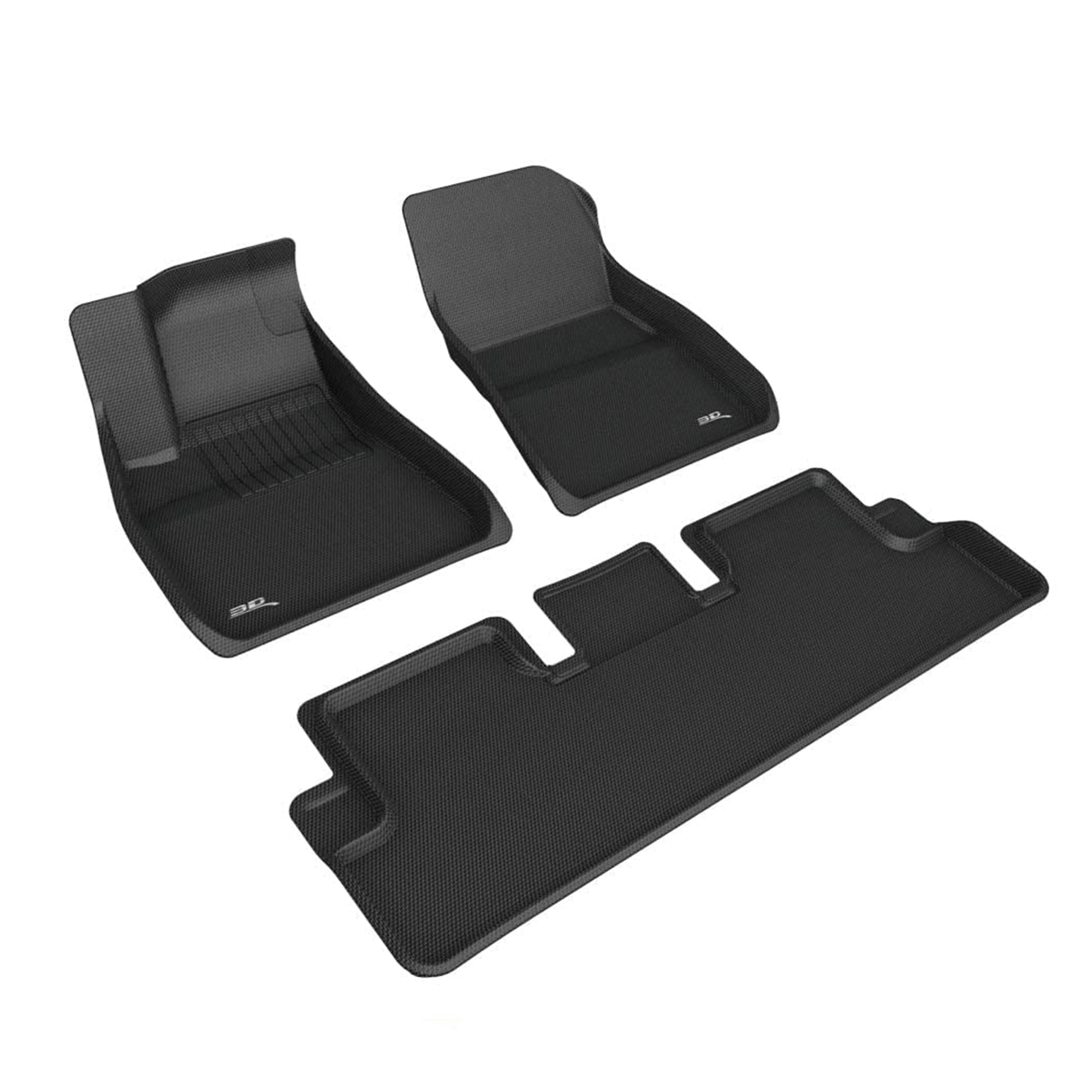 3D MAXpider Kagu Series 1st/2nd Row Floor Mat Set, 20-23 Tesla Model 3, Black