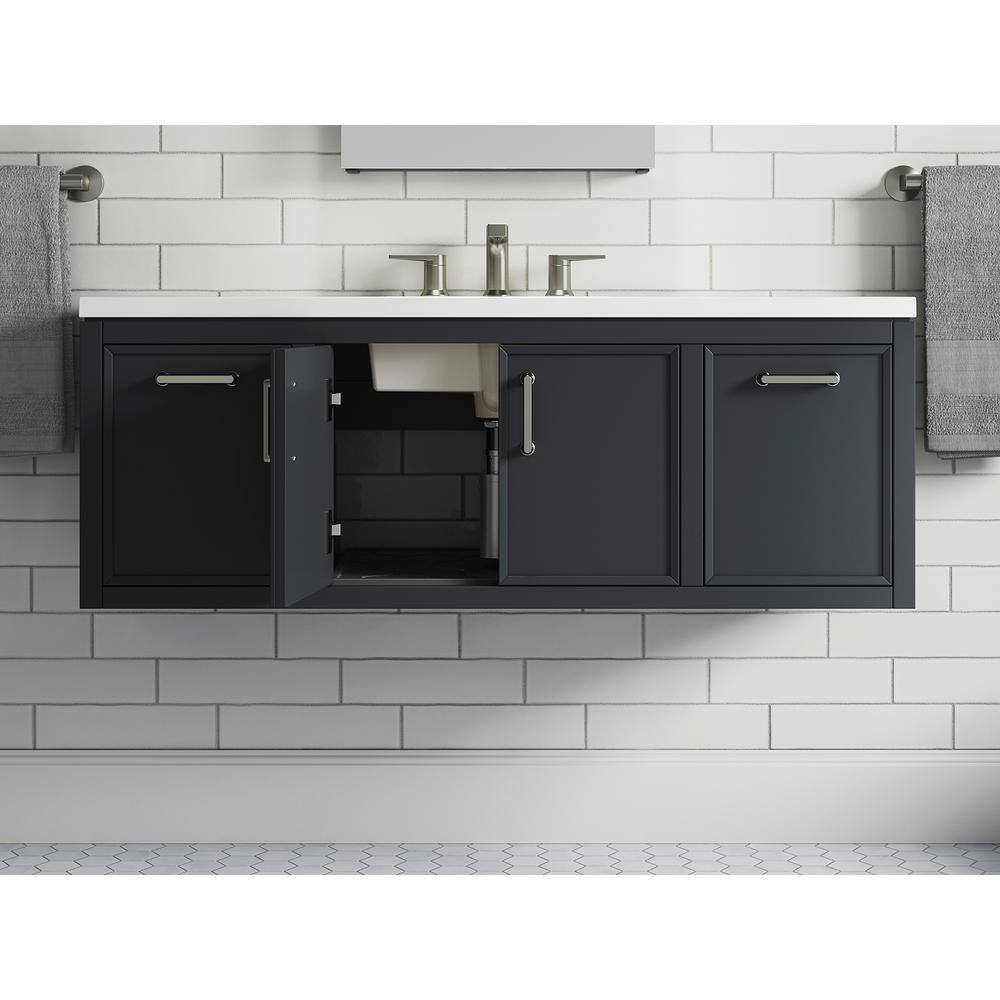 KOHLER Winnow 48.125 in W x 18.0625 in. D x 35.625 in. H Bathroom Vanity in Slate Grey with Quartz Top K-33580-ASB-1WX