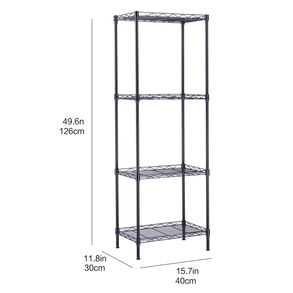 4 Tier Wire Shelving Unit Metal Storage Rack