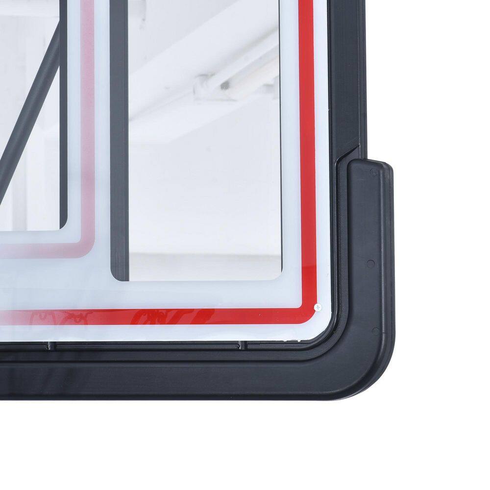 TIRAMISUBEST Portable Basketball Hoop Basketball System with 8 ft. x 10 ft. Height Adjustment and LED Light W540XY57637