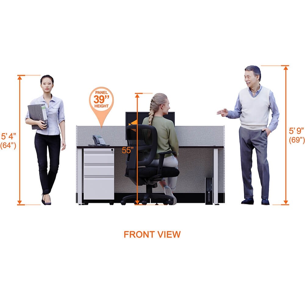 Open Office Workstations 39H 2pack Inline Powered