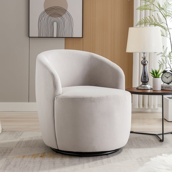 Kata Velvet Fabric Swivel Accent Armchair Barrel Chair