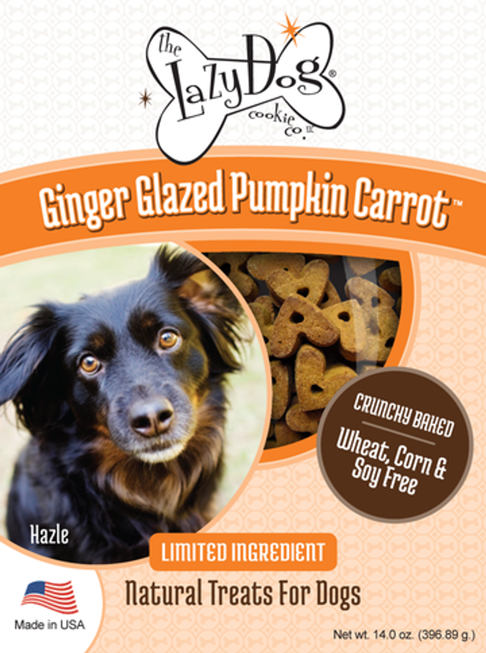 The Lazy Dog Ginger Glazed Pumpkin Carrot Dog Treats， 14 Oz.