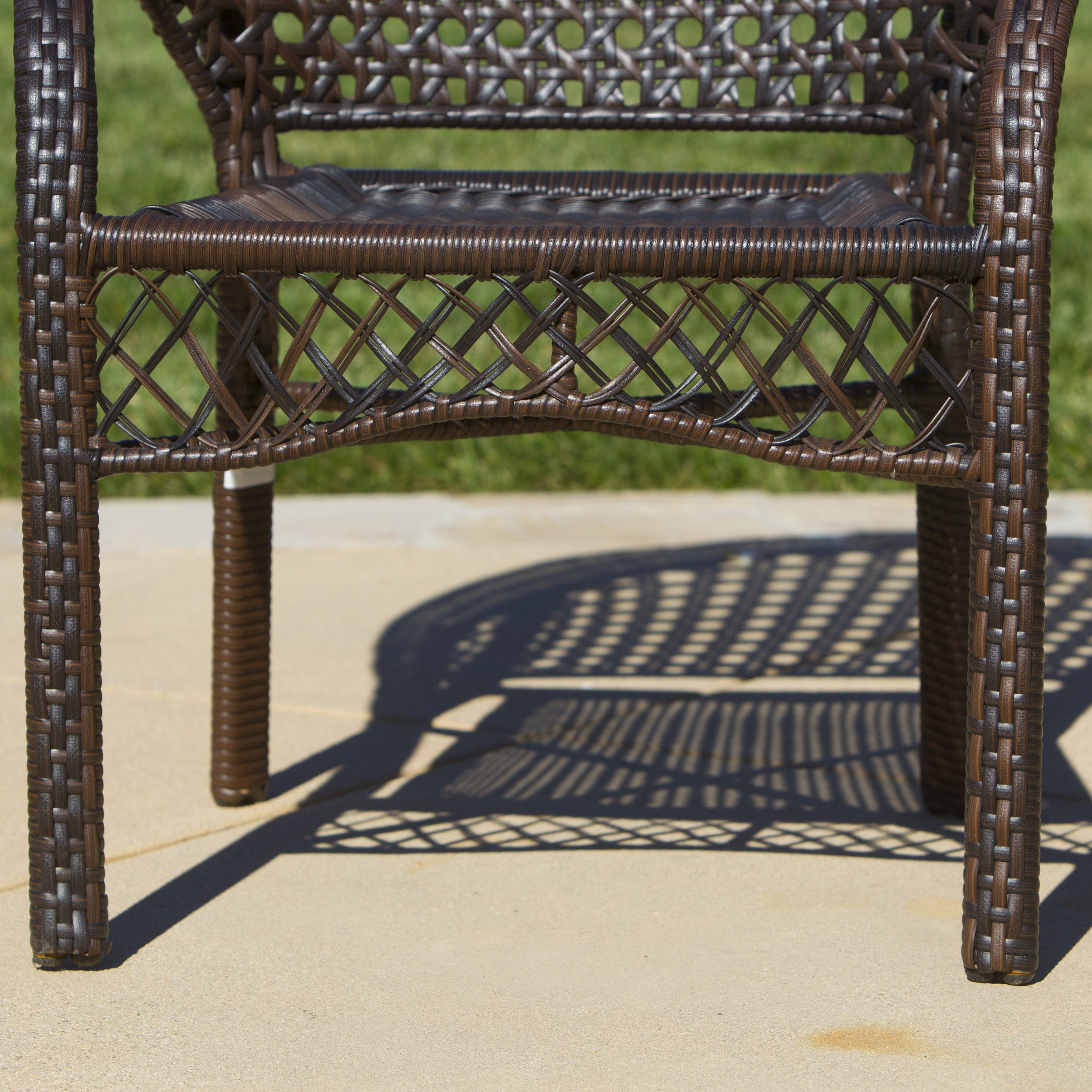 Mystic Outdoor 3 Piece Multi-brown Wicker Stacking Chair Chat Set