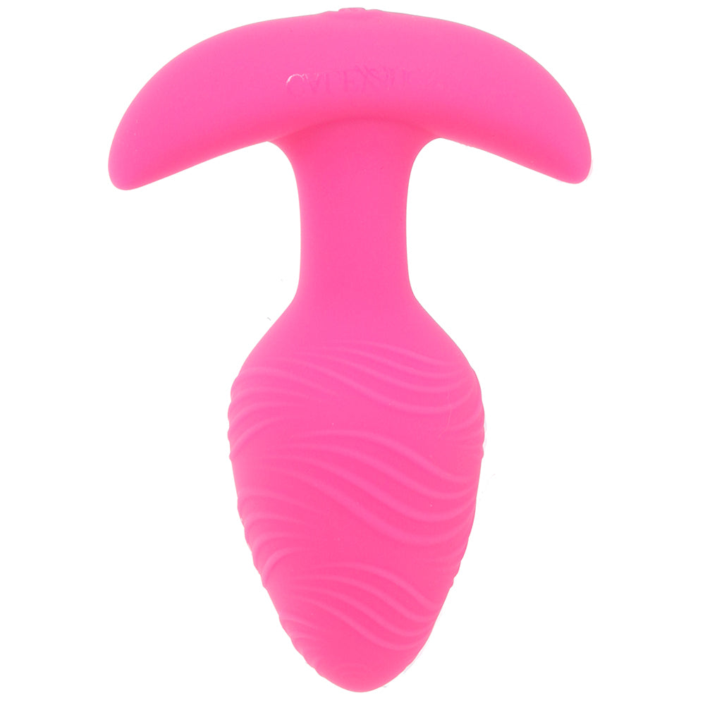 Cheeky Glow-In-The-Dark Vibrating Butt Plug in Pink