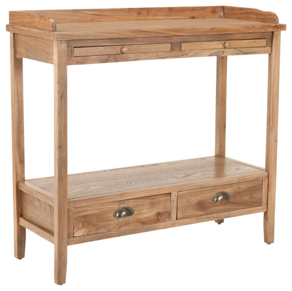 Jacob Console  With Storage Drawers Weathered Oak   Transitional   Console Tables   by Rustic Home Furniture Deco  Houzz