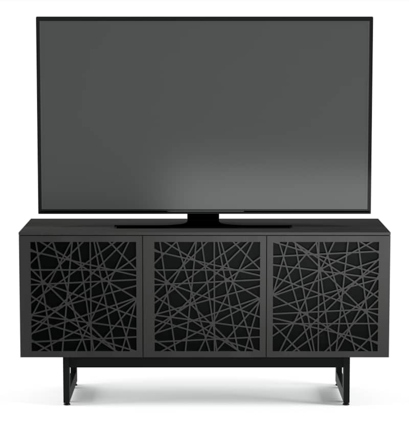 BDI Elements Ricochet Charcoal Stained Ash Media with Triple-Width Storage Cabinet