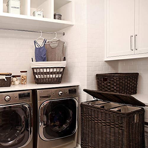 The Basket Lady 3-Compartment Wicker Laundry Sorter Hamper