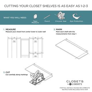 CLOSETS By LIBERTY 48 in. W to 92 in. W White Closet Shelf Tower with Shelf and Rod Extensions Wood Closet System HSUL06-RW-RS