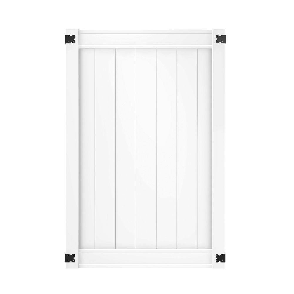 Veranda Pro Series 4 ft. W x 6 ft. H White Vinyl Woodbridge Privacy Fence Gate 118677