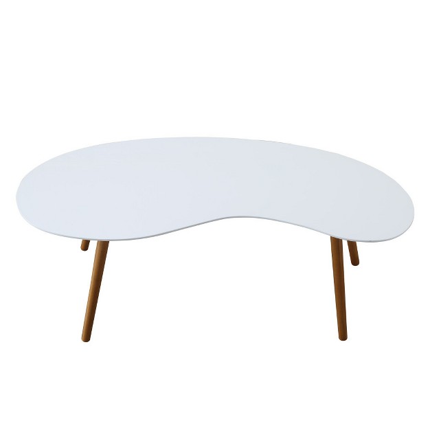 Oslo Bean Shaped Coffee Table White bamboo Breighton Home