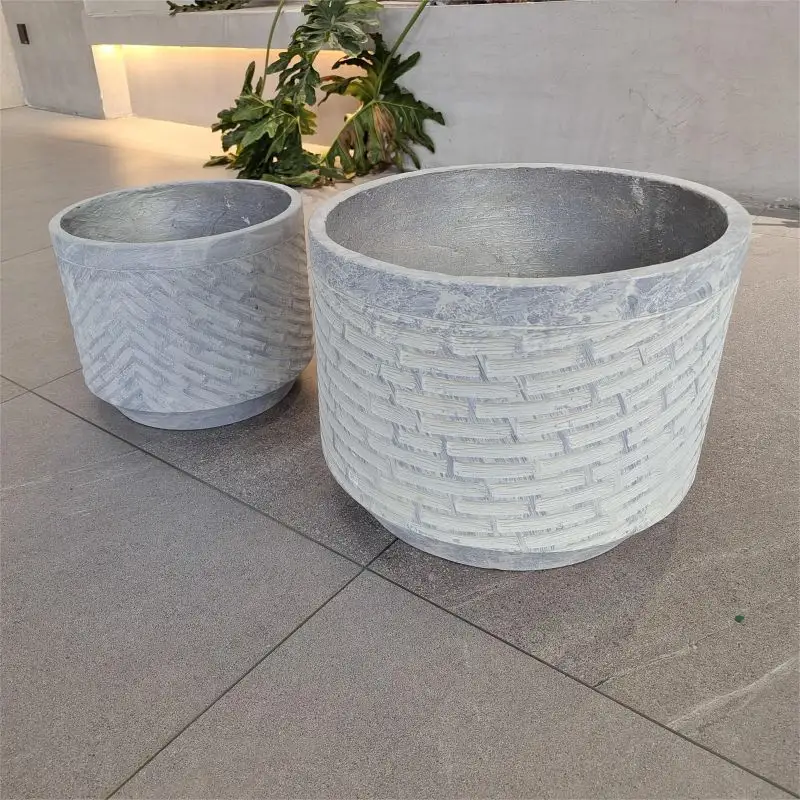 Garden Supplies Hot Selling Cheap Fiber Clay Flower Pot Modern Korean Flower Plant Pots For Living Room