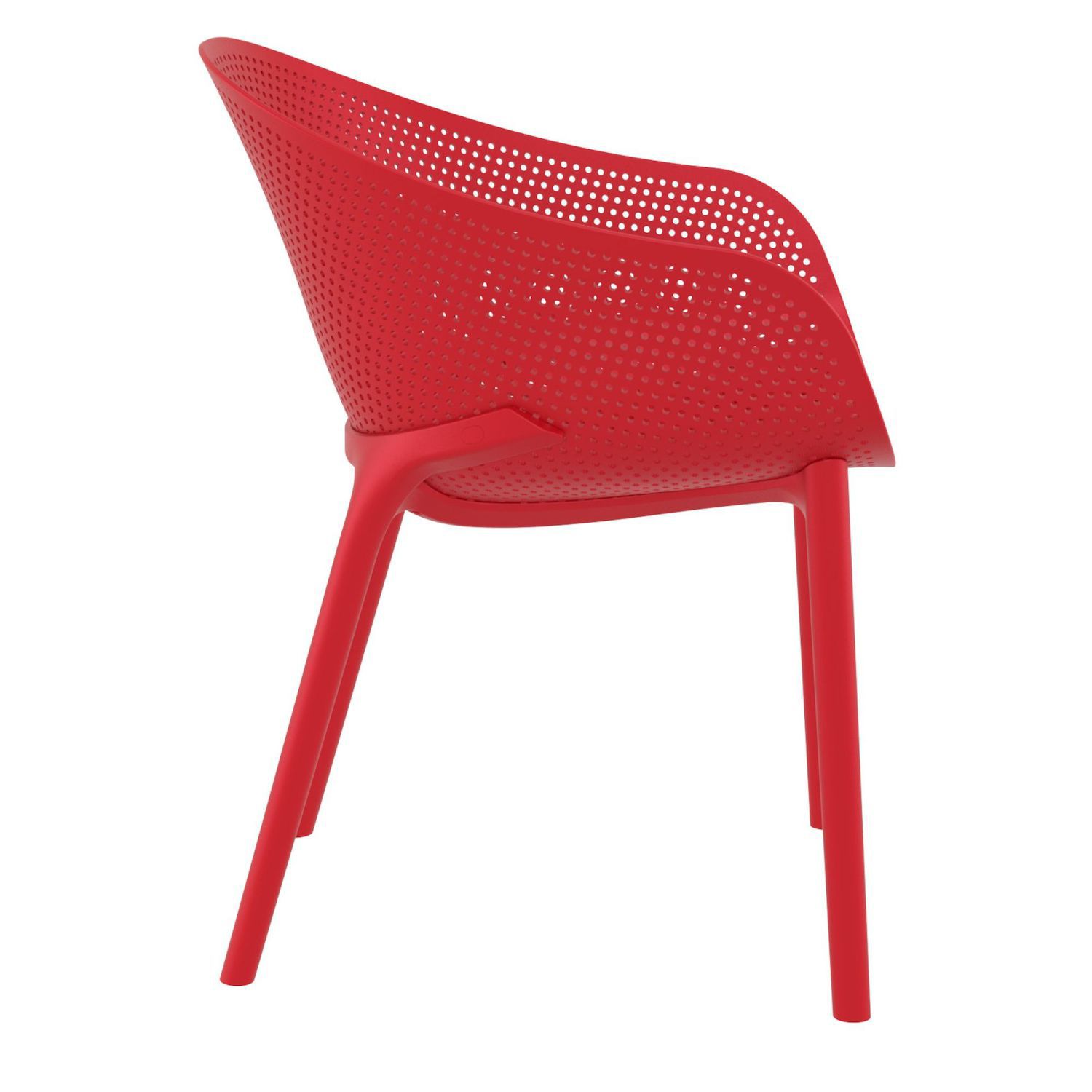 32 Red Solid Outdoor Dining Chair