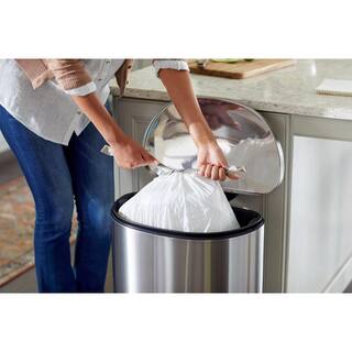 HDX HDX 13 Gal. FLEX White Drawstring Kitchen Trash Bags (55 Count) HDX959537