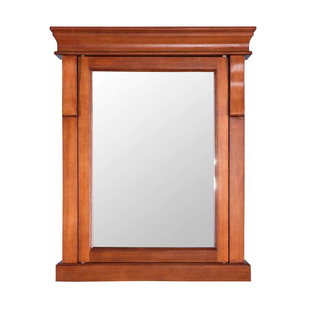 Home Decorators Collection Naples 25 in W x 31 in H x 8 in D Framed SurfaceMount Bathroom Medicine Cabinet in Warm Cinnamon