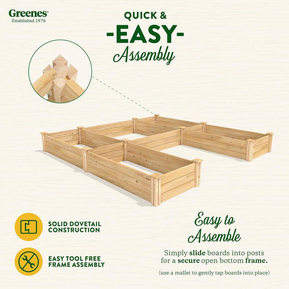 Greenes Fence 8 ft. x 8 ft. x 10.5 in. Original Cedar U-Shaped Raised Garden Bed RCOCUSB