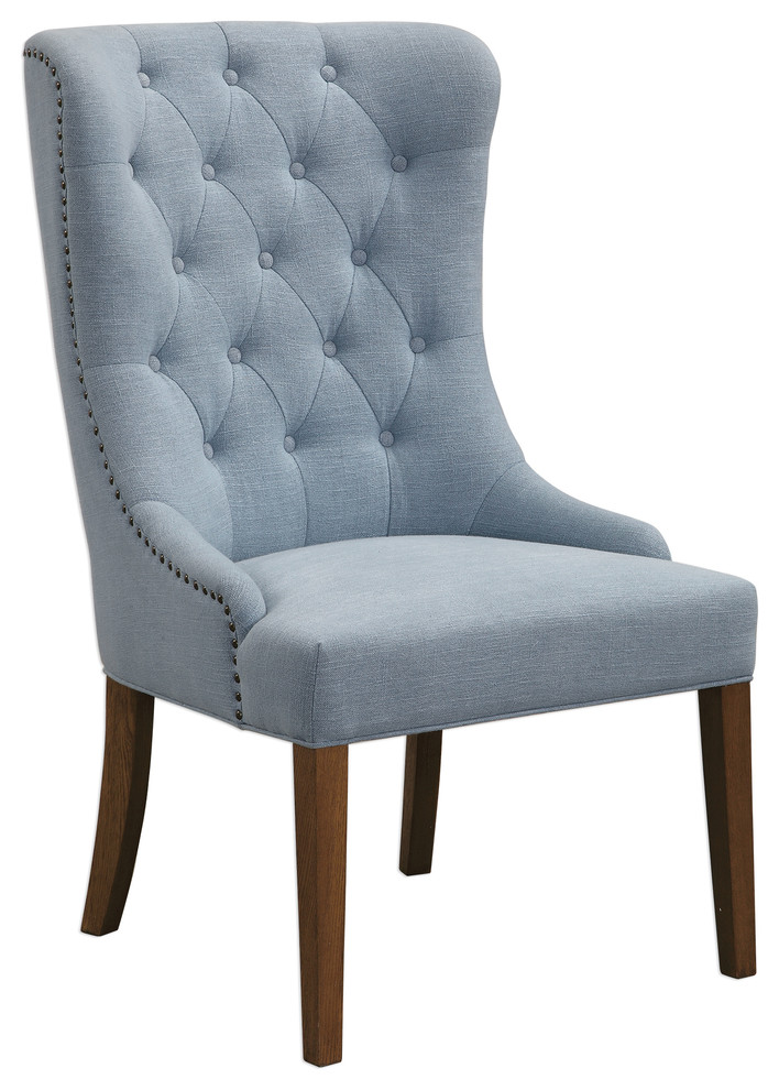 Rioni Tufted Wing Chair   Transitional   Armchairs And Accent Chairs   by Ownax  Houzz