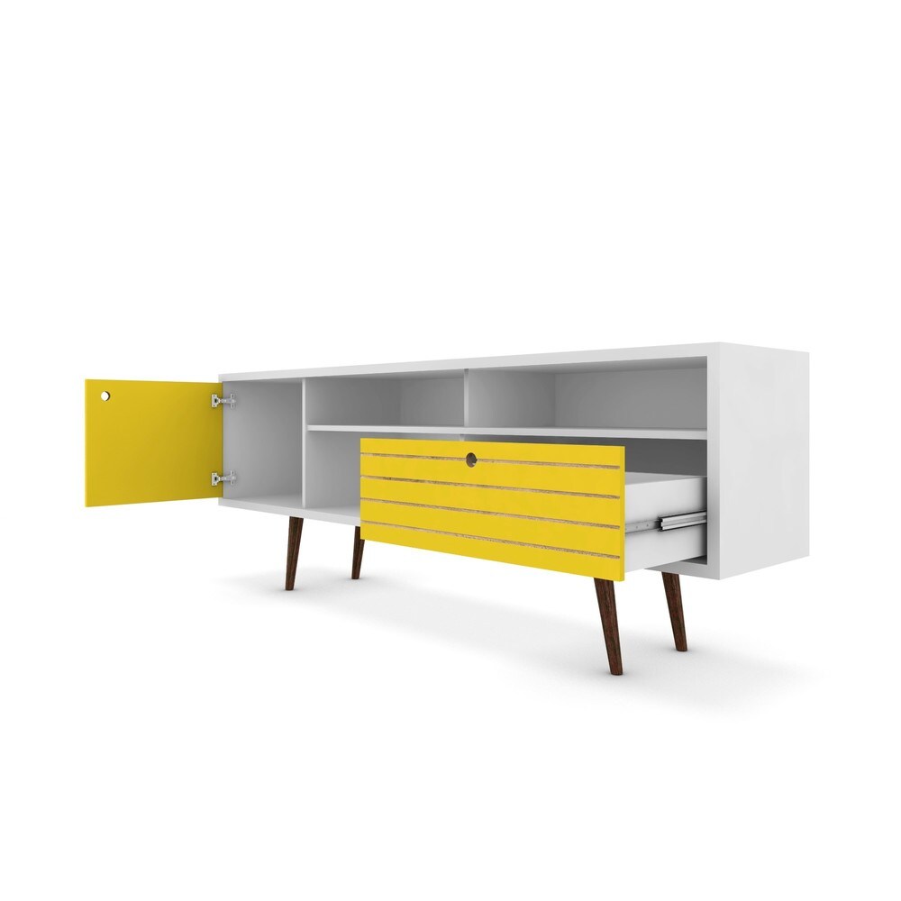 Manhattan Comfort Liberty 70.86 In. Mid Century Modern Media Cabinet Console