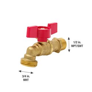 ProLine Series 12 in. x 34 in. Brass MPTSWT x MHT Quarter-Turn Hose Bibb 103-023HN