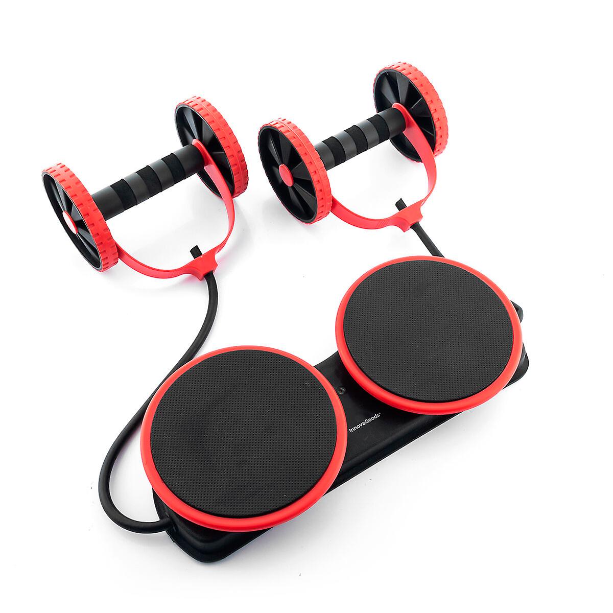 Abdominal Roller with Rotating Discs， Elastic Bands and Exercise Guide Twabanarm InnovaGoods