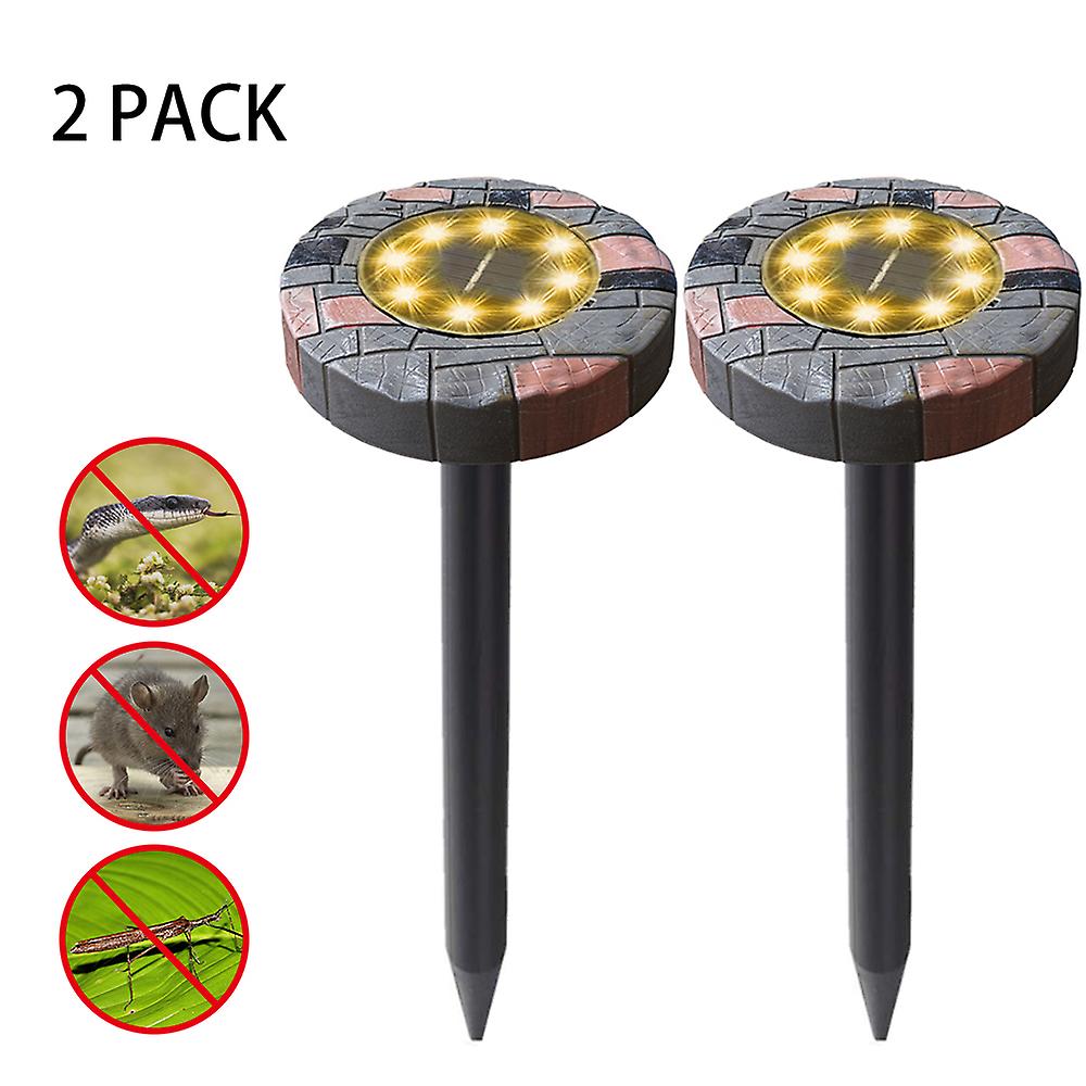 Solar Powered Ultrasonics Pest Repeller Leds Lawn Light Repel Mole Gopher Vole Mouse Chaser For Outdoor For Lawn Garden Yard Home Humane Pest Control